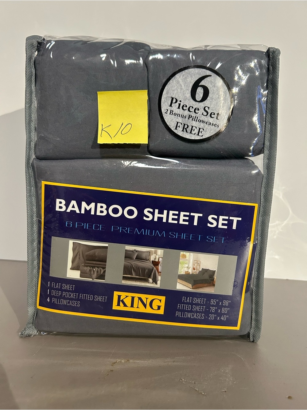King Bamboo Sheet Set - Gray - 6 Piece (King)
